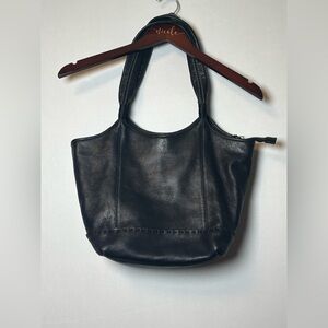 The Sak Fernwood Black Soft Supple Pebbled Leather Large Shoulder Bag 14"X10"X6"